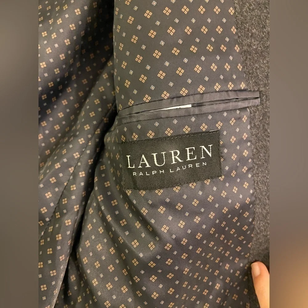 RALPH Lauren Black Label Mens Jordan Wool/silk Solid gray Sportcoat Blazer 44L